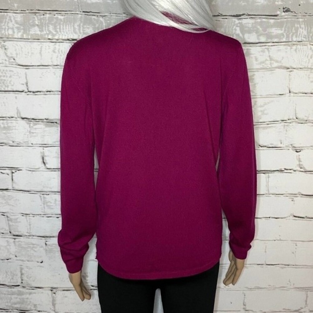 Henri Bendel Vintage Pink Merino Crew Neck Sweater Size Small - Picture 5 of 8